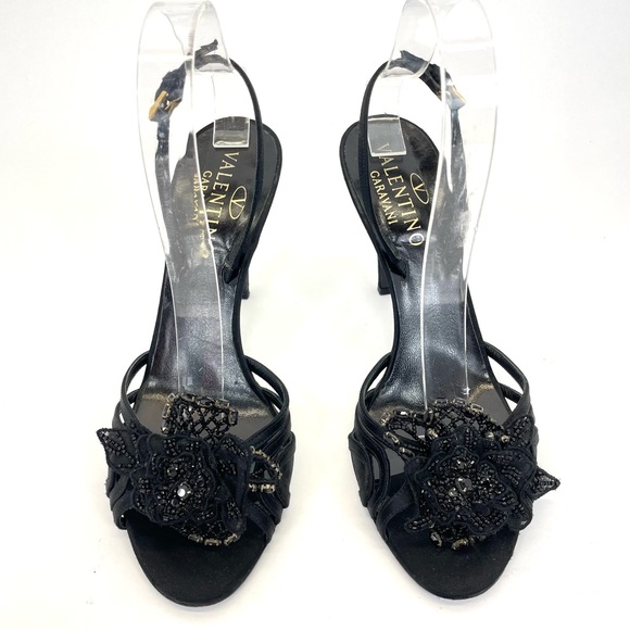 Valentino Garavani Beaded Satin Heels 39/9 - Picture 5 of 15